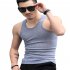 Men Fashion Summer Solid Color Sleeveless Vest Shirt for Gym Fitness Sports black XL