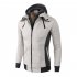 Men Fashionable Hooded Sport Zippers Outerwear Sports Solid Color Hoodies creamy white M