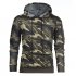 Men Fashionable Hoodie Cool Camouflage Sweater Casual Camo Pullover gray 2XL  
