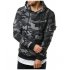 Men Fashionable Hoodie Cool Camouflage Sweater Casual Camo Pullover gray 2XL  
