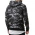 Men Fashionable Hoodie Cool Camouflage Sweater Casual Camo Pullover gray L