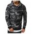 Men Fashionable Hoodie Cool Camouflage Sweater Casual Camo Pullover gray L
