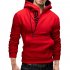 Men Fashionable Hoodie Letter Logo Casual Sweatshirts Hooded Pullover Top Black red XL