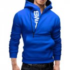 Men Fashionable Hoodie Letter Logo Casual Sweatshirts Hooded Pullover Top blue M