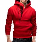 Men Fashionable Hoodie Letter Logo Casual Sweatshirts Hooded Pullover Top red L
