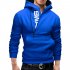 Men Fashionable Hoodie Letter Logo Casual Sweatshirts Hooded Pullover Top Black blue XL