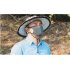 Men Fishing Cap Wide Brim Visor Sunshade Bee Keeping Mesh Hat Insects Mosquito Prevention Neck Head Cover Dead leaves camouflage