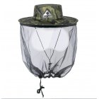 Men Fishing Cap Wide Brim Visor Sunshade Bee Keeping Mesh Hat Insects Mosquito Prevention Neck Head Cover Army green camouflage