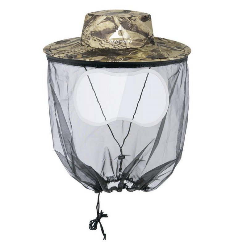 Men Fishing Cap Wide Brim Visor Sunshade Bee Keeping Mesh Hat Insects Mosquito Prevention Neck Head Cover Dead leaves camouflage