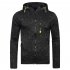 Men Fleece Hooded Tops Zipper Closure Fitness Hoodies Solid Color Sweatshirts Coat black XL