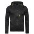 Men Fleece Hooded Tops Zipper Closure Fitness Hoodies Solid Color Sweatshirts Coat black XL