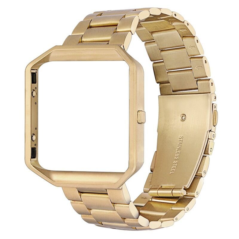 Stainless Steel Wrist Band Classic Bracelet Elegant Strap Frame for Fitbit Blaze Smart Watch  Gold