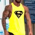 Men Gym Muscle Tank Tops Bodybuilding Shirt Sport Fitness Tops Red Black M