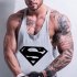 Men Gym Muscle Tank Tops Bodybuilding Shirt Sport Fitness Tops gray black XXL