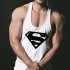 Men Gym Muscle Tank Tops Bodybuilding Shirt Sport Fitness Tops White Black M