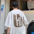 Men Half Sleeves T shirt Summer Round Neck Loose Casual Shirt Stylish Printing Pullover Tops black 3XL