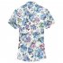 Men Hawaii Shirt Floral Print Short Sleeve Lapel Slim Beach Casual Summer Tops Plus Size As shown XL