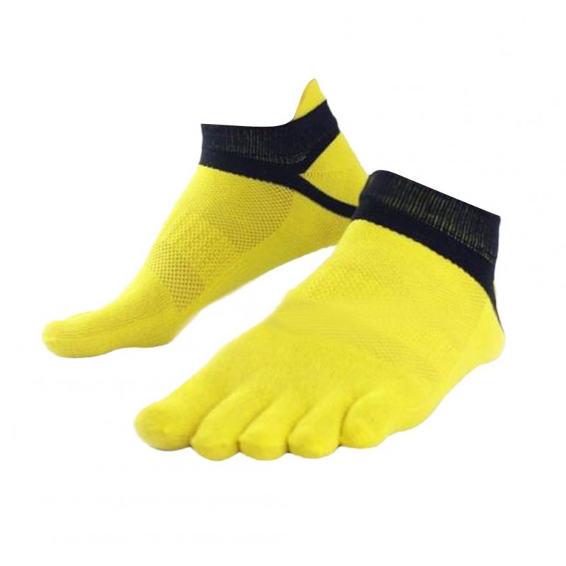 Men High Elastic Five-finger Divided Toe Socks yellow_One size