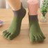 Men High Elastic Five finger Divided Toe Socks green One size