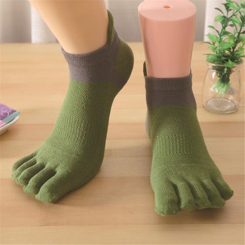 Men High Elastic Five-finger Divided Toe Socks green_One size
