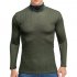 Men High Neck Warm Bottoming Shirt Soft Comfortable Breathable Slim Fit Basic Essential Tshirts Tops ArmyGreen M