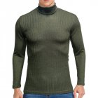 Men High-Neck Warm Bottoming Shirt Soft Comfortable Breathable Slim Fit Basic Essential Tshirts Tops ArmyGreen XL