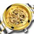 Men High end Retro Quartz Watches Chic Dragon Phoenix Pattern Metal Strap Business Style Luminous Watch silver band gold surface
