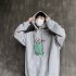 Men Hip hop Hoodie Sweatshirt Autumn Winter Cartoon Animal Couple Loose Casual Pullover Tops gray M