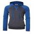 Men Hip hop Long Sleeve Hoodie Fashion Combined Color Sports Casual Pullover Sweatshirt  Blue gray M
