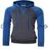 Men Hip hop Long Sleeve Hoodie Fashion Combined Color Sports Casual Pullover Sweatshirt  light grey M