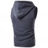 Men Hooded Vest With Pockets Slim Fit Zipper Cardigan Sleeveless Tops Casual Solid Color Sweatshirt Vest black M