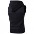 Men Hooded Vest With Pockets Slim Fit Zipper Cardigan Sleeveless Tops Casual Solid Color Sweatshirt Vest black M
