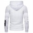 Men Hoodie Sweatshirt New York 7 Printing Drawstring Loose Male Casual Pullover Tops White M