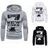 Men Hoodie Sweatshirt New York 7 Printing Drawstring Loose Male Casual Pullover Tops Black L