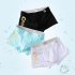 Men Ice Silk Stretch Underwear Mid waist Solid Color Boxer Briefs Breathable Lightweight Underpants PU white XL