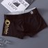 Men Ice Silk Stretch Underwear Mid waist Solid Color Boxer Briefs Breathable Lightweight Underpants PU white XL