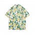 Men Japanese Floral Shirt Trendy Short Sleeves Loose Hawaiian Retro Cardigan Tops For Couple 1328  white M