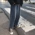 Men Jeans Denim Pants Straight Bottom Loose Casual Male Trousers  Blue S