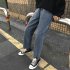 Men Jeans Denim Pants Straight Bottom Loose Casual Male Trousers  Blue S