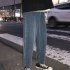 Men Jeans Denim Pants Straight Bottom Loose Casual Male Trousers  Blue S