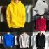 Men Kangaroo Pocket Plain Colour Sweaters Hoodies for Winter Sports Casual  light gray XL