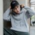 Men Kangaroo Pocket Plain Colour Sweaters Hoodies for Winter Sports Casual  light gray XL