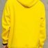 Men Kangaroo Pocket Plain Colour Sweaters Hoodies for Winter Sports Casual  yellow L