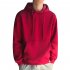 Men Kangaroo Pocket Plain Colour Sweaters Hoodies for Winter Sports Casual  red M
