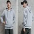 Men Kangaroo Pocket Plain Colour Sweaters Hoodies for Winter Sports Casual  light gray M