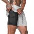 Men Large Size Fitness Training Jogging Sports Quick drying Shorts silver gray L