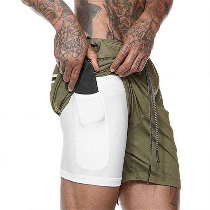 Men Large Size Fitness Training Jogging Sports Quick-drying Shorts green_M