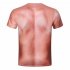 Men Large Size Shirt Funny 3d Muscle Printing Short Sleeves Tops Round Neck Casual T shirt 2052 M