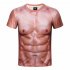 Men Large Size Shirt Funny 3d Muscle Printing Short Sleeves Tops Round Neck Casual T shirt 2052 M
