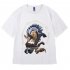 Men Large Size T shirt Summer Short Sleeves Round Neck Couple Tops Loose Casual Trendy Printing Shirt 1914 white 4XL
